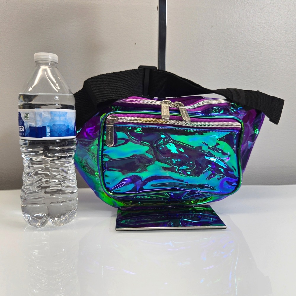 SoJourner Bags Fanny Pack Waist Bag Purple Iridescent Holographic Festival Rave